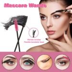 50pcs Applicator Wand Set Eyelash Mascara Brush Eyeliner Brush LipWand Brushes Makeup Beauty Tool Kit 20 Mascara Brush, 20 Lipstick Applicator Lip Wand,10 Eyeliner Brushes - Image 2