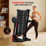 PowerMax Fitness TDM-98 4HP Foldable Motorized Manual Incline Treadmill for Home Use, 110kg Max User, Max Speed-10kmph, Preset programs, Heart Rate Sensors, AUX, Speaker, USB, LED Display,Black - Image 8