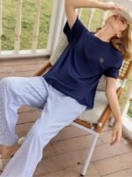 Celary Korean Women’s Pyjama Set|Half Sleeve T-Shirt & Printed Pyjama Set for Women|Size:- M to 4XL|Soft Cotton Blend Comfortable Night Suit for Women - Image 4