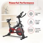 PowerMax Fitness BS-151 Spin Bike Exercise Cycle with 10KG flywheel, Max user wt. 130kg for maxpro home workout, 2-way adjustable seat, Knob braking, iphone holder, 1 Year Manufacturer Warranty - Image 3