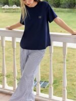 Celary Korean Women’s Pyjama Set|Half Sleeve T-Shirt & Printed Pyjama Set for Women|Size:- M to 4XL|Soft Cotton Blend Comfortable Night Suit for Women - Image 3