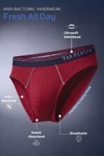 Van Heusen Men’s Cotton Briefs | 100% Cotton | Anti-Bacterial | Sweat Absorbant | Moisture-Wicking | Breathable Combed Cotton for extra comfort | Soft Waistband | Soft Touch | Style 10003 - Image 2
