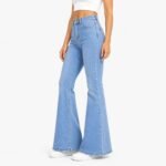 Women's High Waist Bell Bottom Jeans | Flared Wide Leg Stretchable Denim Pants | Stylish Casual, Party & Everyday Wear | Denim Pant Suits | Bootcut Fit Design - Image 5