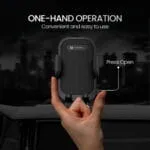 Portronics Clamp M4 Car Phone Holder Stand with 360 Degree Rotation, Strong Grip, Suction Cup Mount, Single Hand Use, Shockproof Build, Mobile Stand for Car (Black) - Image 6