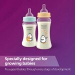 Philips Avent Grow Plastic Feeding Bottle | Anti-Colic | Easy Fill,Easy Clean|BPA Free | with 1M+ Flow Teat | Made in India (250ml) (Penguine with Sea Shell) - Image 6