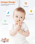 Silicone & Wooden Baby Teether for 0-12 MonthsFood Grade Silicone Teething ToySoft & Safe Gum ReliefBPA Free Chew Toy for Infants 3-6, 6-12 MonthsTeething Toys for Babies (Round Ring) - Image 3