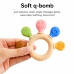 Baby Teether Silicone Teething Toy - BPA Free Food Grade Ring for Infants & Newborns - Textured Sensory Chew Toy for Gum Relief - 3-12 Months Molar Teether with Bear & Bunny Animal Designs - Image 8