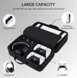 PSS Compatible with PS5 Travel Bag Briefcase Hard Shell Carrying Case for PS5 Console Protective Storage Bag Shockproof Compatible with PS5 Console/ Controller, Headset Games Accessories - Black - Image 3