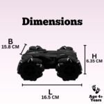 Remote Control Drift Stunt Car 4WD | 360° Rotating | DualSided Climbing | High-Speed Tumbling | Rechargeable Stunt Car | C-Type Charging | Remote Control Car for Kids | Made in India. (Black) - Image 2