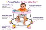 Nutts Baby Walker with Play Tray & 360° Wheels Adjustable Height Padded Seat Sturdy Metal Frame 6–18 Months Pink - Image 2