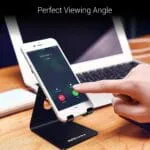 Portronics MODESK Universal Mobile Holder Stand with Metal Body, Anti Skid Design, Light Weight for All Smartphones, Tablets, Kindle, iPad(Black) - Image 5