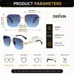 Dervin UV Protected Square Rimless Sunglasses for Men and Women - Image 3