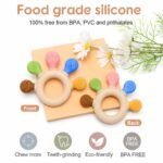 Baby Teether Silicone Teething Toy - BPA Free Food Grade Ring for Infants & Newborns - Textured Sensory Chew Toy for Gum Relief - 3-12 Months Molar Teether with Bear & Bunny Animal Designs - Image 5