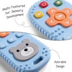 Intellibaby Premium Silicone Teddy Bear Remote Teether, Soft BPA-Free Teething Toy for Babies, Safe Gum-Relief Toy, Develops Biting Ability, Teether for 3 Months+ Toddlers, Gift for Babies (Blue) - Image 5