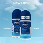 NIVEA MEN Fresh Active 50ml Deo Underarm Roll On | With Fresh Ocean Extracts Scent| 72 H Freshness| 0% Alcohol | Dermatologically Approved & Paraben Free Formula - Image 4
