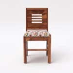VK Furniture Sheesham Solid Wood 4 Seater Dining Table Set of Four with 4 Print Cushion Chairs for Dinner Hall Kitchen Living Room Home Office Restaurant |L45 X W30 X H30|Honey Natural Finish - Image 6