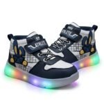 HOOH Kids Unisex LED Light Sneakers, High Top Athletic Shoes with Lights Comfortable Fashion Shoes for 12 Montjhs to 8 Years of Baby Boys and Girls - Image 3