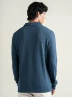 DAMENSCH Statement Popcorn Johnny Collar Full Sleeve Polo with Premium Cotton Blend, Popcorn Texture, Colours by High-IQ Dyes Heavy Weight Fabric T-Shirt for Men - Image 3