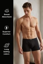 Van Heusen Men’s Cotton Boxer Briefs Pack of 3 | Long Trunk | No ride-up | Inner Elastic for superior comfort | Open front fly | Super Combed Cotton for softness | Moisture‑Wicking | Sweat Absorbant | All‑Day Fresh Technology | Long Lasting Colors |Soft Plush Waistband | Label‑Free Comfort | style 10031 - Image 2