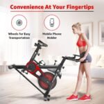 PowerMax Fitness BS-151 Spin Bike Exercise Cycle with 10KG flywheel, Max user wt. 130kg for maxpro home workout, 2-way adjustable seat, Knob braking, iphone holder, 1 Year Manufacturer Warranty - Image 8