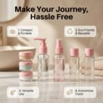 Temperia Travel Bottles for Toiletries (7pcs) - Refillable Empty Mini Containers with Pouch (Random Colors) - Travelling Accessories & Essentials Kit Set for Shampoo, Cosmetics, and More - Image 8