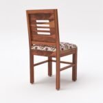 VK Furniture Sheesham Solid Wood 4 Seater Dining Table Set of Four with 4 Print Cushion Chairs for Dinner Hall Kitchen Living Room Home Office Restaurant |L45 X W30 X H30|Honey Natural Finish - Image 9