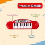 Gooyo GY-3725 Multi-Functional Portable Organ Mini Piano Keyboard Toy | Musical Toy for Kids | Electronic Keyboard Mini Piano | Red | 2xAA Battery (Not Included) | Musical Piano for Gifts - Image 2