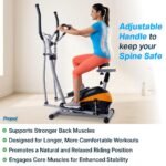 Propel HDA 64i 2-in-1 Elliptical Cross Trainer & Seated Upright Bike for Home | 8-Level Magnetic Resistance | Silent Flywheel | Adjustable Seat & Handle | Pulse Monitor | 100 kg Capacity - Image 8