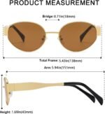 FAVELA Retro Oval Sunglasses for Women & Men | Trendy Metal Sun Glasses Classic Shades | UV400 Protection Retro Oval Sunglasses Vintage Style. - Image 7