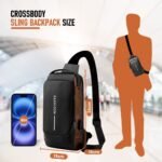 Crossbody Sling Bag | Water-Resistant Chest Backpack with USB Charging Port | Anti-Theft Shoulder Side Messenger Bag for Travel, Office, Cycling, Tablet & Daily Essentials - Image 7