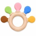 Baby Teether Silicone Teething Toy - BPA Free Food Grade Ring for Infants & Newborns - Textured Sensory Chew Toy for Gum Relief - 3-12 Months Molar Teether with Bear & Bunny Animal Designs - Image 2