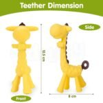 Kidology Giraffe Shaped Teether for Babies 6+ Months - BPA Free Silicone Teething Toys for Infants | Safe and Soft Chewable Toy | Freezer and Dishwasher Safe | Ideal Gift for Baby Girls & Boys - Image 2