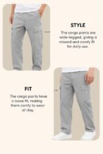 Lymio Cargo for Men | Cotton Cargo Pant | Drawstring Waist Pant (Also Available in Plus Sizes) (01-04) - Image 3