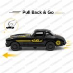 1:43 Die Cast Pull Back Car, Black Blaze Classic Sports Toy, Metal Model with Opening Doors, Vintage Racing Collectible, Miniature Vehicle Gift for Kids Boys and Adult Collectors - Image 2