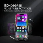 Portronics Clamp M4 Car Phone Holder Stand with 360 Degree Rotation, Strong Grip, Suction Cup Mount, Single Hand Use, Shockproof Build, Mobile Stand for Car (Black) - Image 5