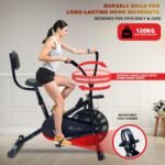 PowerMax Fitness BU-201 Dual Action Air Bike/Exercise Bike for Home |Gym Cycle for Workout With Adjustable Cushioned Seat | Non-Slip Pedals | Moving Handles Black Gym Bike, Max user weight 120 KG - Image 5