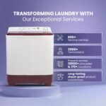 Haier 7 Kg 5 Star Semi Automatic Top Load Washing Machine with Anti Bacterial Cross Pulsator and Spray Function (HTW70-1187BTN, Anti Rat Mesh, Magic Filter, Castors, Burgundy) - Image 4