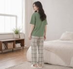 Women’s Korean Style Looper Fabric Nightsuit Set | Cute Print Half Sleeve T-Shirt & Pajama Set | Soft Comfortable Nightwear & Loungewear for Women - Image 3