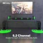 GOVO GoSurround 888 | 625W,True Dolby Audio, Dual 6.5" Subwoofers with Dual Satellites,5.2 Surround Soundbar, HDMI ARC, Opt,AUX,USB, Bluetooth,3 Equalizer Modes,LED Display & Remote (Platinum Black) - Image 2