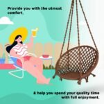 Curio Centre Make in India Round Cotton Rope Hanging Swing for Adults & Kids with Accessories/Swing Chair for Indoor,Outdoor,Home,Patio,Yard, Balcony,Garden (145 x 57 x 43 cm,100 kgs Capacity, Brown) - Image 9