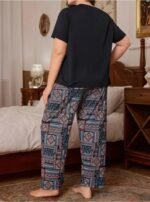 Celary Women’s Cotton Blend Printed Night Suit Set||Soft & Breathable Short Sleeve Top & Ethnic Print Pyjama Set||Also Available in Plus Size||Korean Night Suit||Comfortable Home Wear & Sleepwear - Image 5