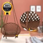 Curio Centre Make in India Round Cotton Rope Hanging Swing for Adults & Kids with Accessories/Swing Chair for Indoor,Outdoor,Home,Patio,Yard, Balcony,Garden (145 x 57 x 43 cm,100 kgs Capacity, Brown) - Image 3