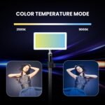 HIFFIN PL-50W Portable RGB Video Light | 50W Power | 2500K-9000K Adjustable Color | 7000mAh Battery | 24 FX Modes | 6600lux Brightness | CRI 95+ | Type-C Charging | Perfect for Photography & Video - Image 2