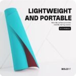 Boldfit Yoga mat for Women and Men with Cover Bag TPE Material 6mm Extra Thick Exercise mat for Workout Yoga Fitness Pilates and Meditation, Anti Tear Anti Slip, Blue & Pink - Image 3