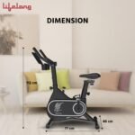 Lifelong Fit Pro Spin Fitness Bike with 7Kg Flywheel, Adjustable Resistance & Heart Rate Sensor for Fitness at Home Workouts|Max Weight Capacity: 120 kg (LLSBB50. Black) - Image 4