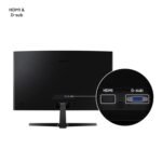 Samsung 24" Curved Monitor|1800R Curved Screen|100Hz|4ms|SRGB 95%|Ports-HDMI,D-Sub,Headphone|Game Mode|EyeSaver Mode|16.7M Color Support|Flicker Free|Off Timer Plus|LS24D368GAWXXL|Black - Image 6