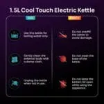 wipro ABS Elato BK210 Cool Touch Double Layer Electric Kettle, 1.5 Litres, Anti-Rust Shield, Super Fast Heating, 3X Protection-Overheating, Dry Boil & Auto Shut-Off,1000 Watts, 2 Years Warranty, White - Image 6