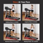 PowerMax Fitness TDM-96B 4HP DC Treadmill for Home | 110KG Max User Running Machine | 14km/hr Top Speed, 4-Level Manual Incline | Bluetooth for app, Speaker, Mp3 | Foldable Cardio Machine, LED Display - Image 9