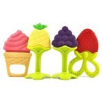 BabyGo Teething Baby Chew Toys | BPA-Free Soft Silicone Teether for Babies 6-12 Months | Natural Organic Freezer-Safe Teething Toy for Toddlers | Gum Pain Relief Teether Set (4 Pack) - Image 2