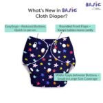 Superbottoms Basic Leakage-proof advanced cloth diapers for babies, High Absorbent 100% cotton 7 reusable diaper and 7 insert pad Combo Pack washable cloth diaper 3M -3Years Adjustable, Reduces Rash - Image 2